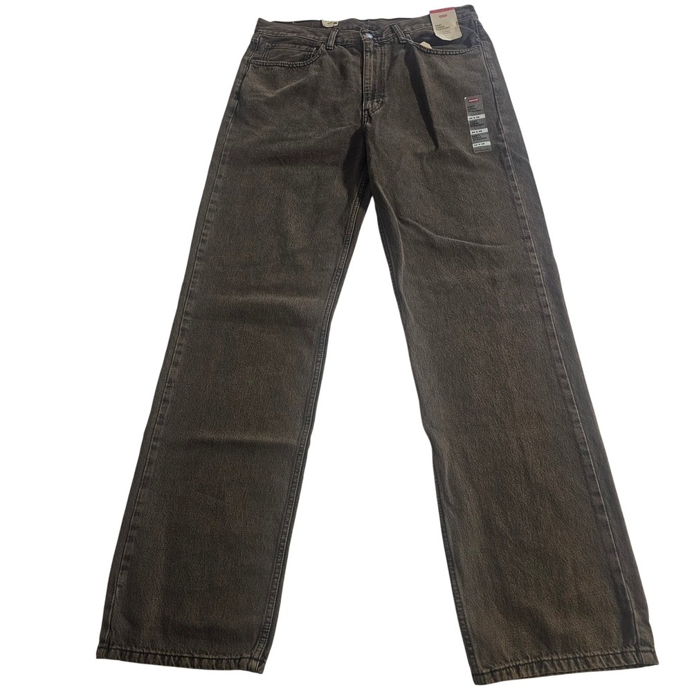 Levi's 505 Regular Fit Straight Leg Jeans Brown Acid Wash Men Size (Actual 36x35
